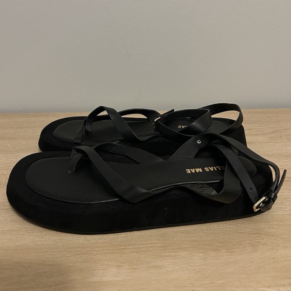 Alias Mae Polly Black Leather Strappy Sandals - Picture 2 of 5